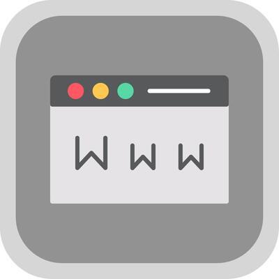 Www Flat round corner Icon Design