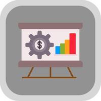 Money Analytics Flat round corner Icon Design vector