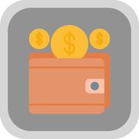 salvar dinero plano redondo esquina icono diseño vector