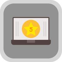 Five Star Content Flat round corner Icon Design vector