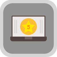 Five Star Content Flat round corner Icon Design vector