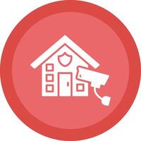 House Glyph Due Circle Icon Design vector