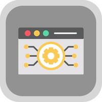 Website Algorithm Flat round corner Icon Design vector