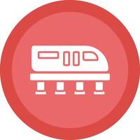 Monorail Glyph Due Circle Icon Design vector