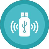 Usb Glyph Due Circle Icon Design vector