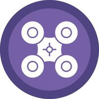 Drone Glyph Due Circle Icon Design vector
