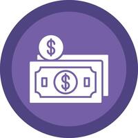 Flat Money Glyph Due Circle Icon Design vector