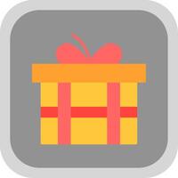 Gift Box Flat round corner Icon Design vector