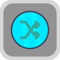 Shuffle Flat round corner Icon Design vector