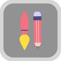 Writing Tool Flat round corner Icon Design vector