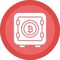 Bitcoin Storage Glyph Due Circle Icon Design vector