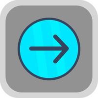 Right Arrow Flat round corner Icon Design vector