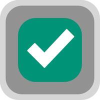 Checkmark Flat round corner Icon Design vector