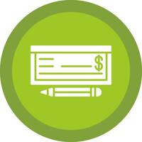Money Check Glyph Due Circle Icon Design vector