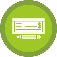 Money Check Glyph Due Circle Icon Design vector