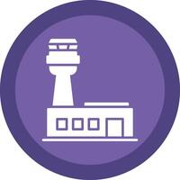 aeropuerto glifo debido circulo icono diseño vector