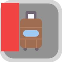 Suitcase Flat round corner Icon Design vector