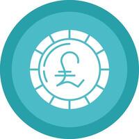 Pound Coin Glyph Due Circle Icon Design vector