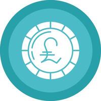 Pound Coin Glyph Due Circle Icon Design vector