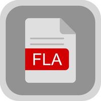 fla archivo formato plano redondo esquina icono diseño vector