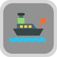 Ferry Flat round corner Icon Design vector