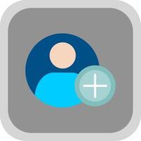 Add Flat round corner Icon Design vector