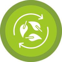 Biodegradable Glyph Due Circle Icon Design vector