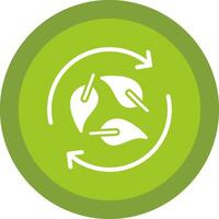 Biodegradable Glyph Due Circle Icon Design vector