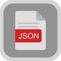 json archivo formato plano redondo esquina icono diseño vector