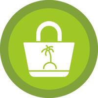 Beach Handbag Glyph Due Circle Icon Design vector