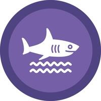 Shark Glyph Due Circle Icon Design vector