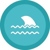 Ocean Waves Glyph Due Circle Icon Design vector