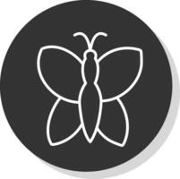 Butterfly Glyph Due Circle Icon Design vector