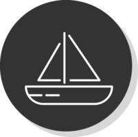 Sailing Boat Glyph Due Circle Icon Design vector