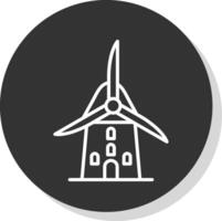 Wind Mill Glyph Due Circle Icon Design vector