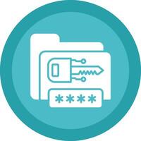 Encryption Glyph Due Circle Icon Design vector