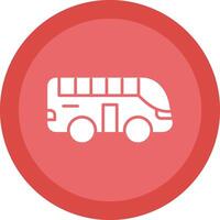 excursión autobús glifo debido circulo icono diseño vector