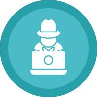Hacker Glyph Due Circle Icon Design vector