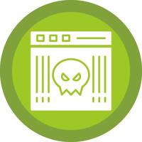 malware glifo debido circulo icono diseño vector