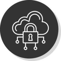 Data Secure Glyph Due Circle Icon Design vector