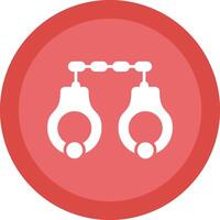 Handcuffs Glyph Due Circle Icon Design vector