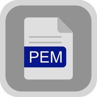 pem archivo formato plano redondo esquina icono diseño vector