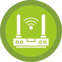 Router Glyph Due Circle Icon Design vector