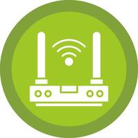 Router Glyph Due Circle Icon Design vector