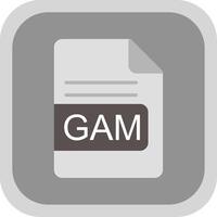 GAM File Format Flat round corner Icon Design vector