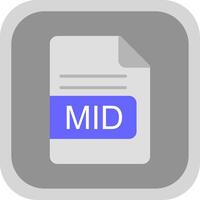 MID File Format Flat round corner Icon Design vector