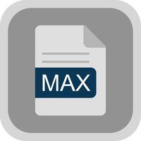 MAX File Format Flat round corner Icon Design vector