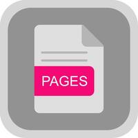 PAGES File Format Flat round corner Icon Design vector