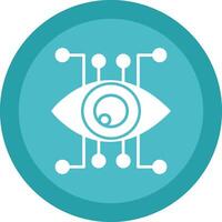 Eye Recognition Glyph Due Circle Icon Design vector