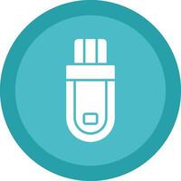Flash Drive Glyph Due Circle Icon Design vector